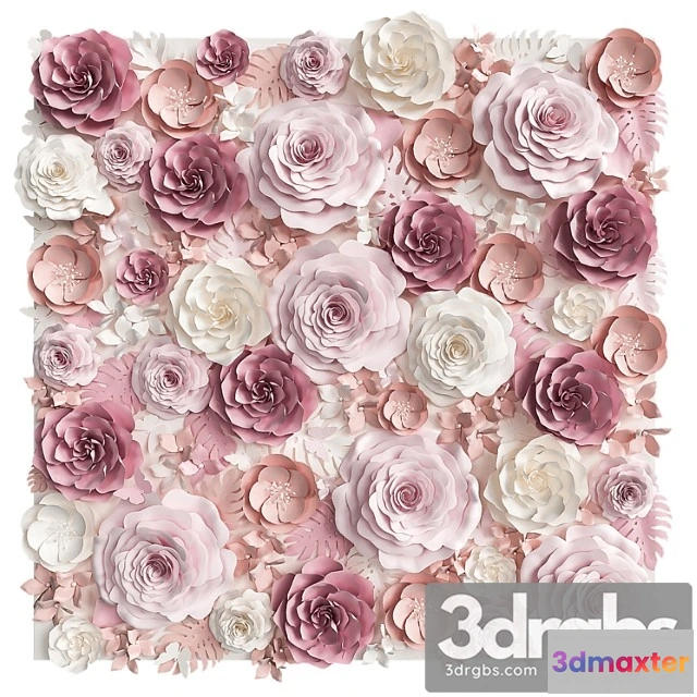 928058 - A Wall Of Paper Flowers Photo Background
