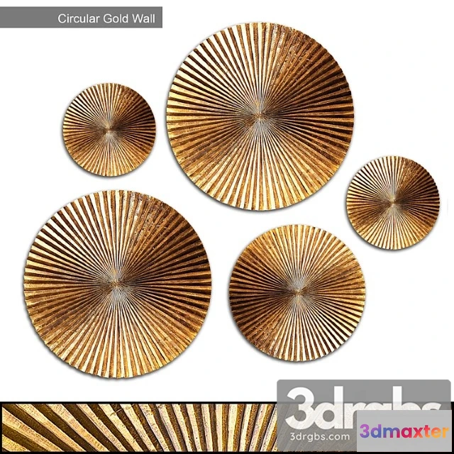 928108 - Apollo medium plaque - circular gold wall decor