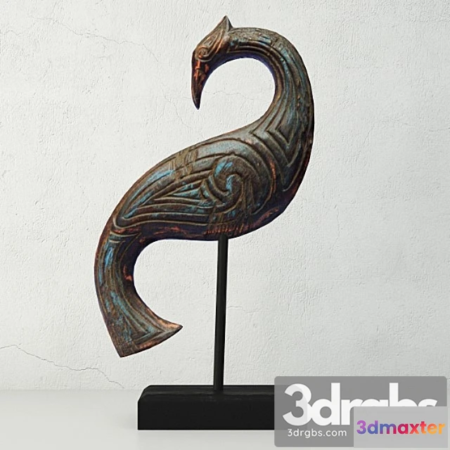 928210 - Bali jackfruit wood bird on stand