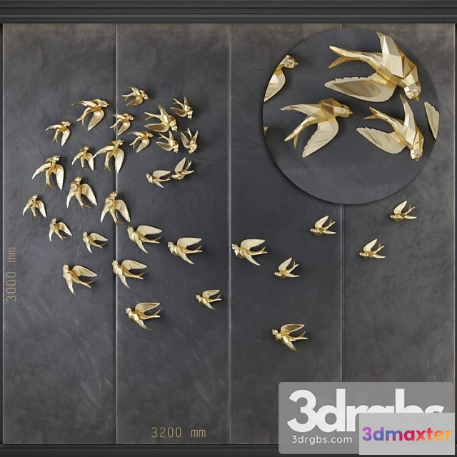 928284 - Birds gr   decorative panel 1