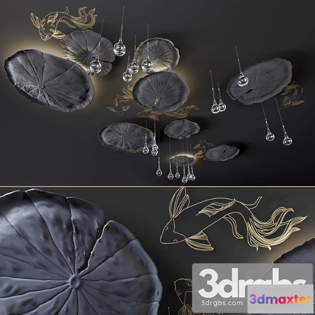 928394 - Ceiling decor - water lily and fish l
