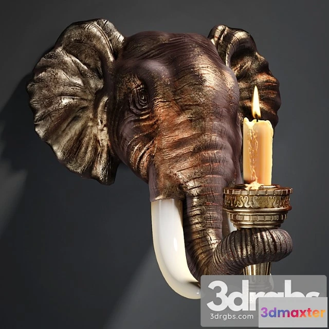 928962 - Design toscano elephant sculptural wall sconce