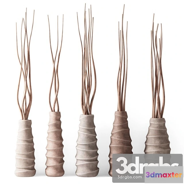 928984 - Dry branches in figured vases