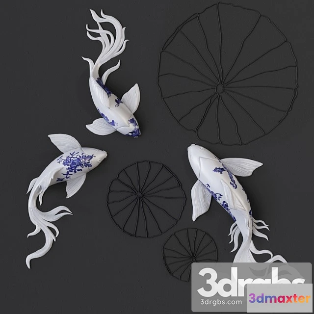929046 - Fish koi   wall sculptures
