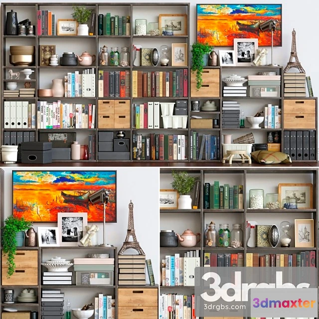 929338 - Large wardrobe with decor accessories figurines and vases