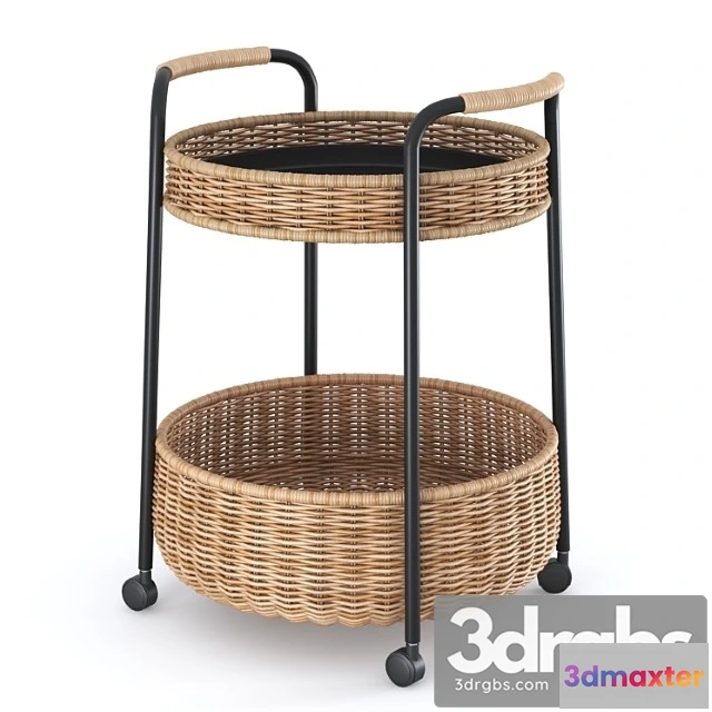 929362 - Libban Table On Wheels With Drawer Rattan Anthracite From Ikea Luban Serving Kart With Store Rattan Anthracite