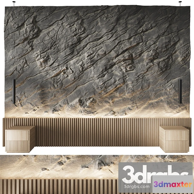929718 - Rock Headboard Headboard Stone Panels