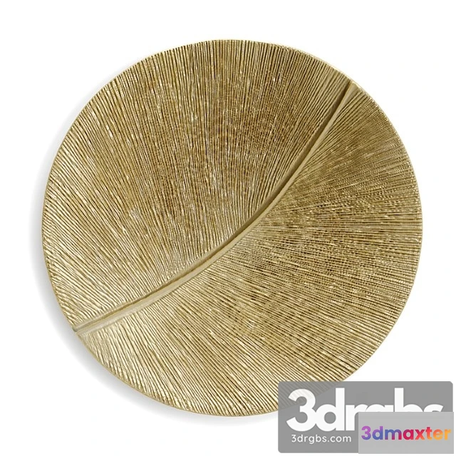 929736 - Round wall panel leaf curcle gold