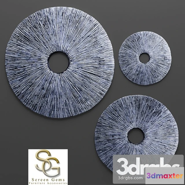 929746 - Sandstone Ribbed Wall Art Set Painting Sculpture