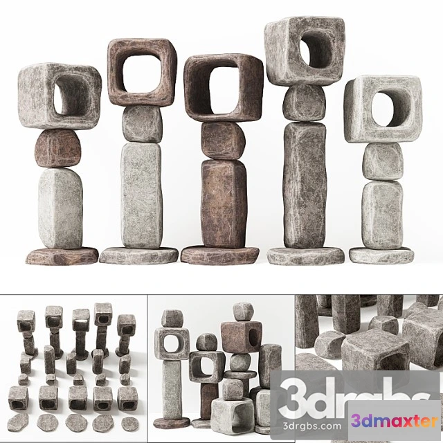 929832 - Stone cube lamp