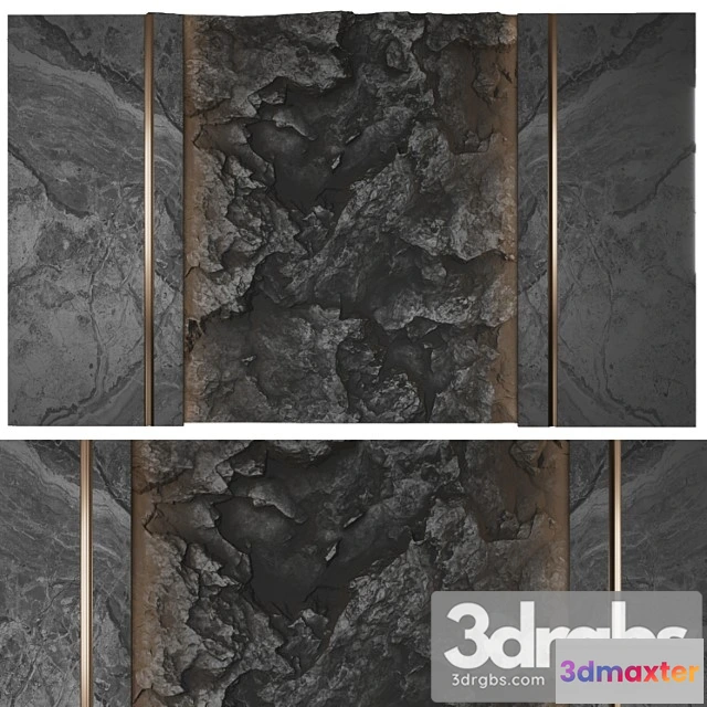 930116 - Wall Panel With A Black Rock