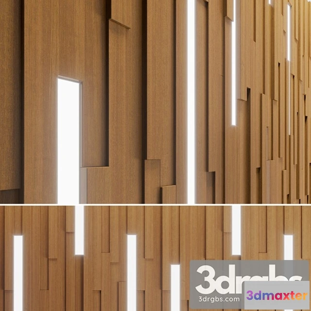 930154 - Wall Wooden Stripes