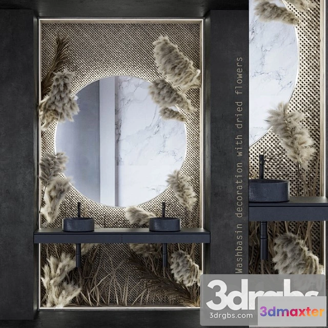 930158 - Washbasing Decoration With Dried Flowers