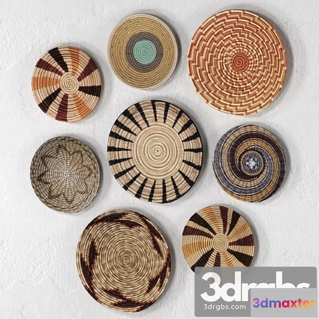 930186 - Wicker African Wall Baskets 46