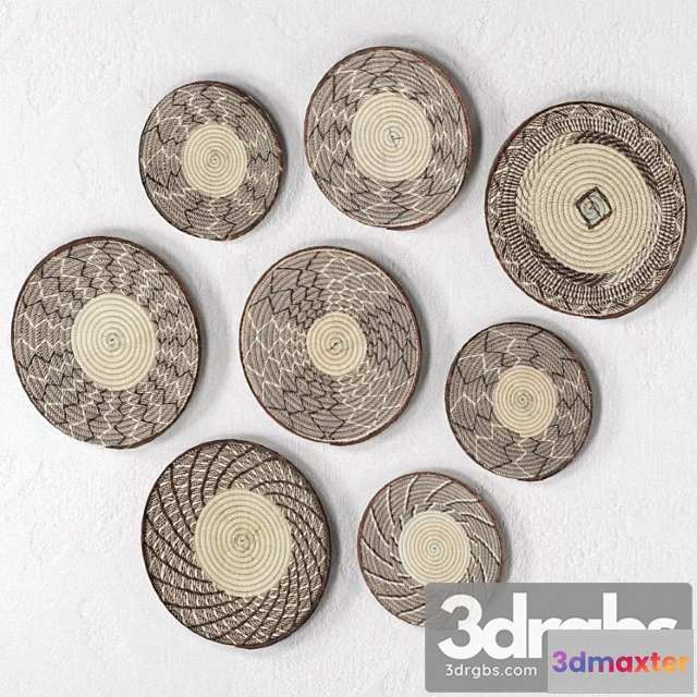 930188 - Wicker African Wall Baskets 8