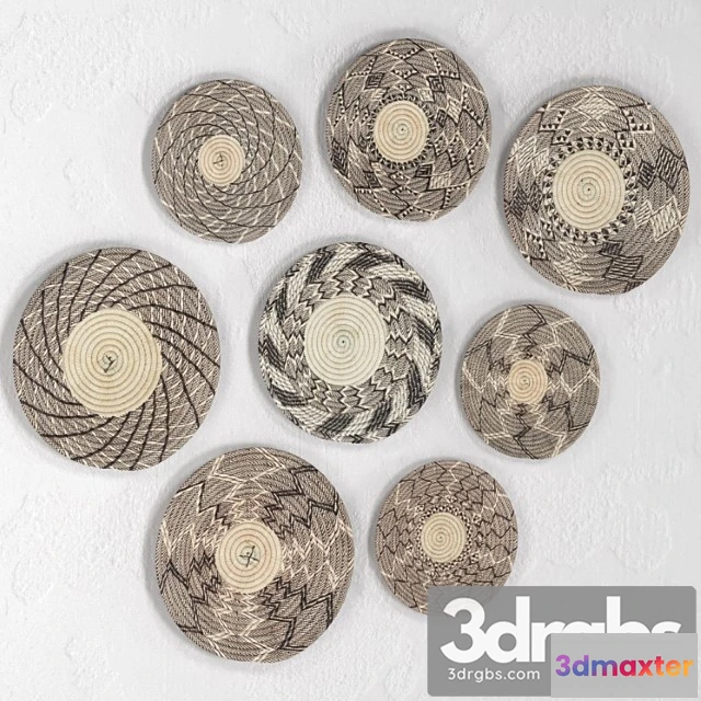 930194 - Wicker african wall baskets._2