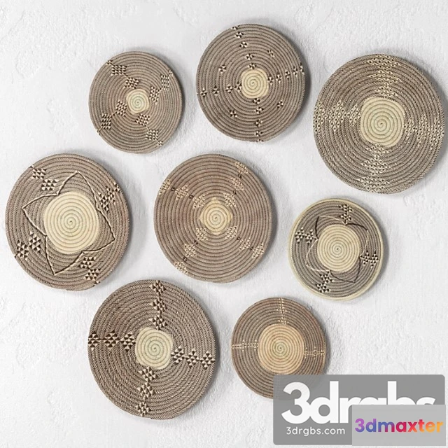 930196 - Wicker African Wall Baskets