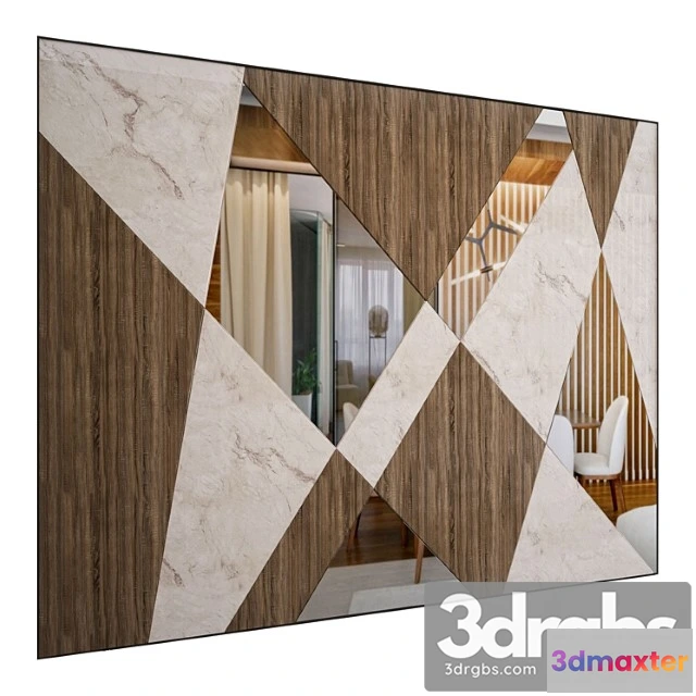 930210 - Wood & marble wall decor