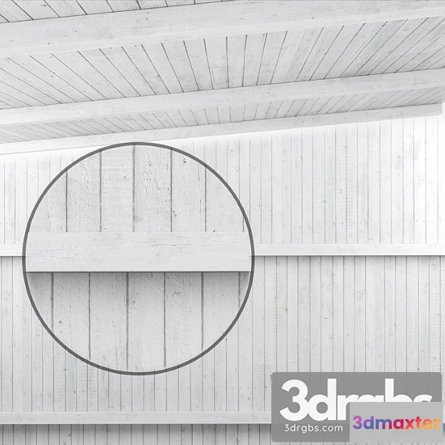 930250 - Wooden ceiling with beams (white wood)