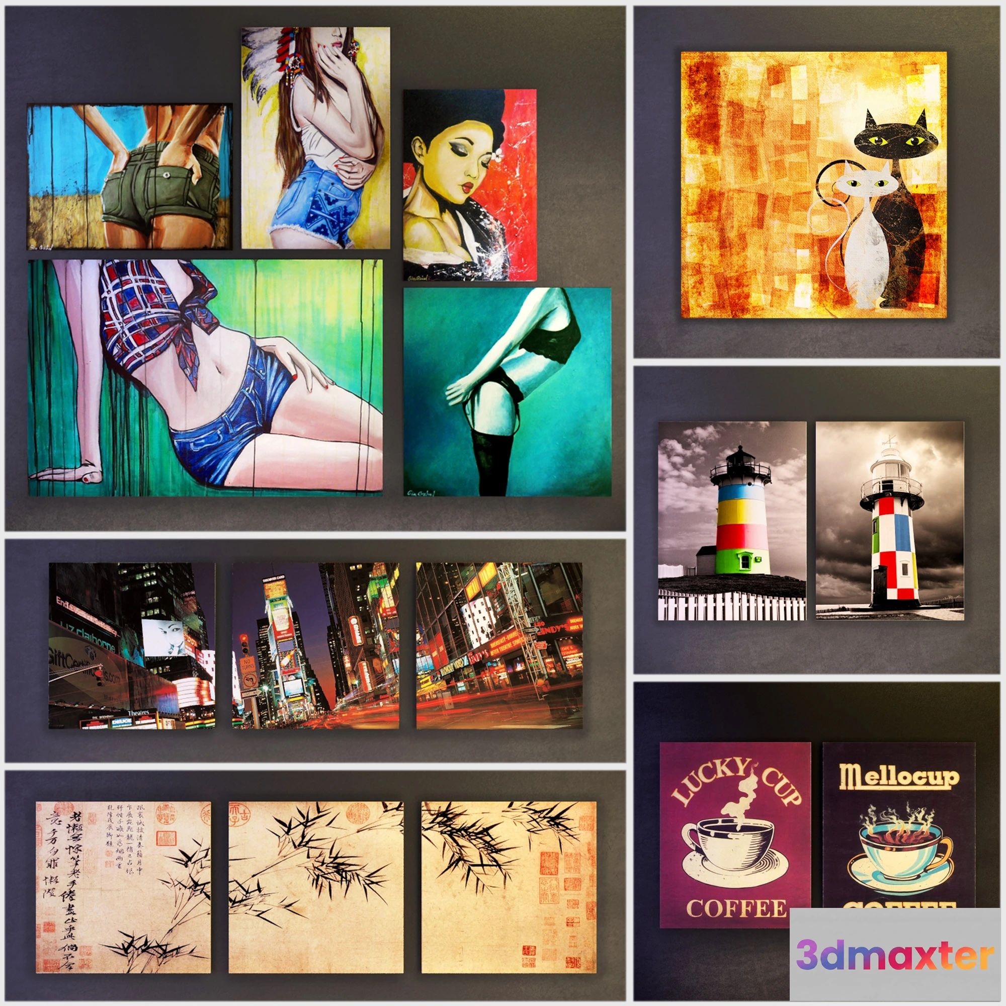 1603082 - decoration - Modular paintings 1 3D Max