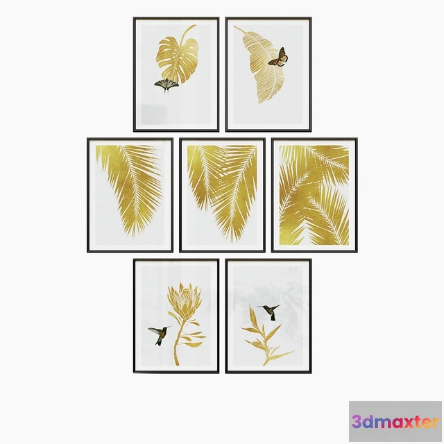 1603200 - decoration - Orara studio Gold leaves 3D Max