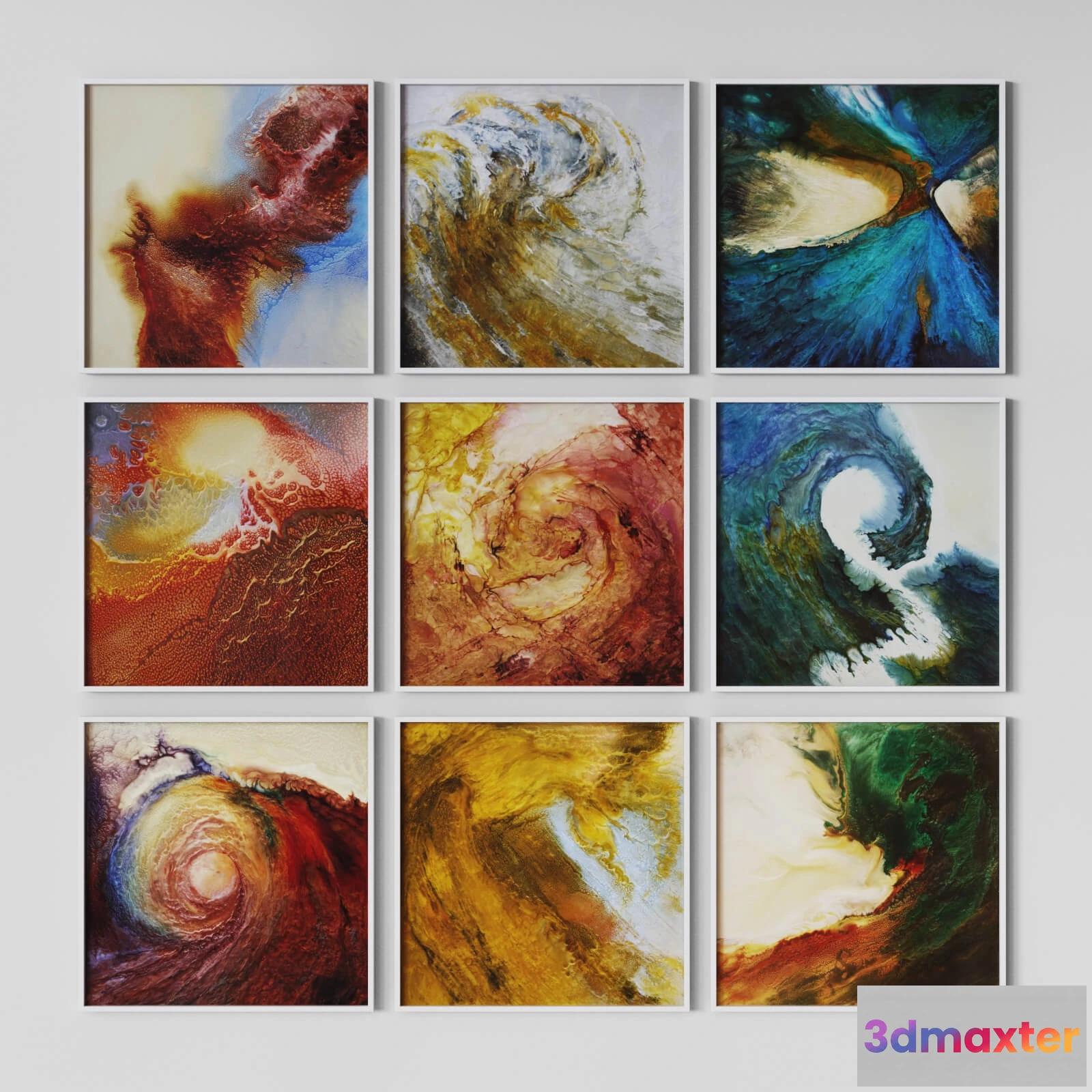 1603206 - decoration - Paintings set 003 3D Max