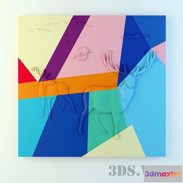 1603408 - decoration - Panel “Elk” 3D Max