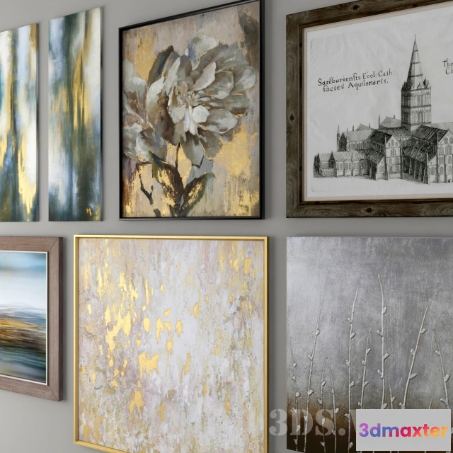 1603430 - decoration - Paintings withand without frames 3D Max