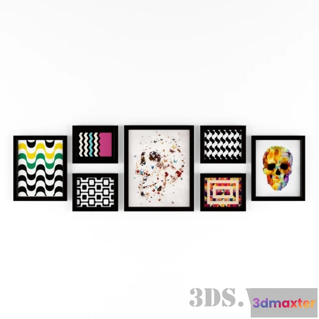 1603468 - decoration - Set of different frames for wall paintings 3D Max
