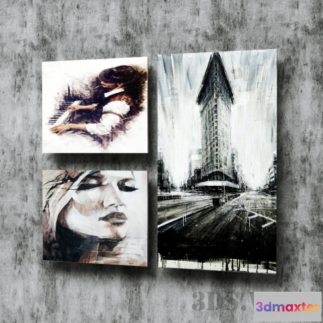 1603482 - decoration - Old wall pictures 3D Max