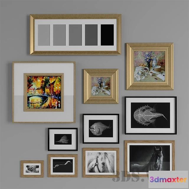 1603500 - decoration - Set of different picture frames 3D Max