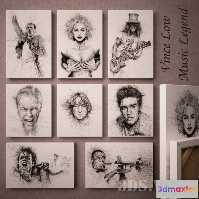 1603530 - decoration - Vince Low Music Legends Pictures 3D Max