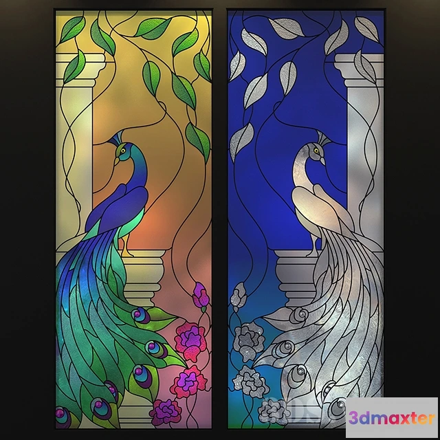 1603564 - decoration - Stained Glass Peacock 3D Max