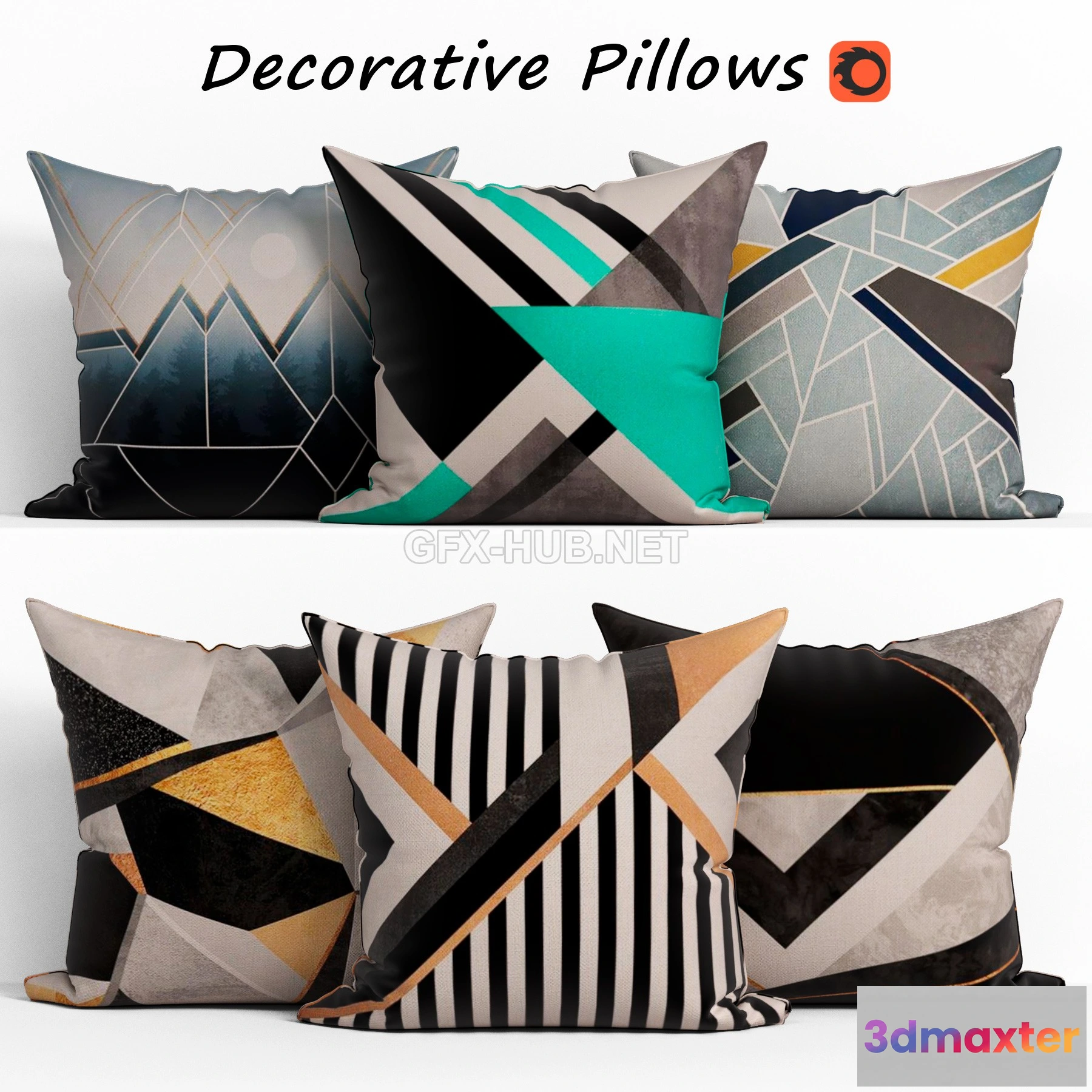 1078564 - Decorative Pillow set 175 Showroom 007 3D model - 212121