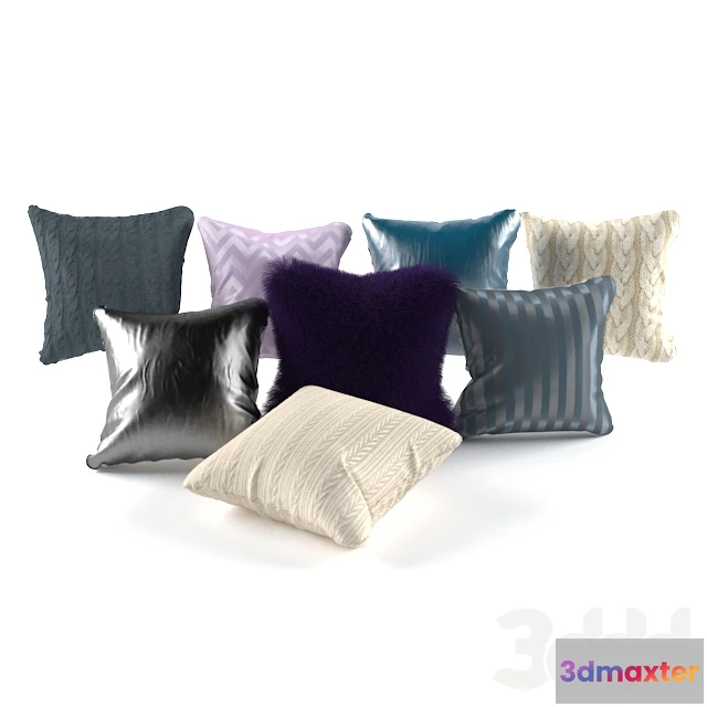 1085176 - Leatherfursilk and knitted pillow set - 218733