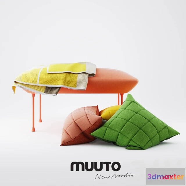 1087424 - Muuto Oslo Pouf and Soft Grid Pillows - 220981