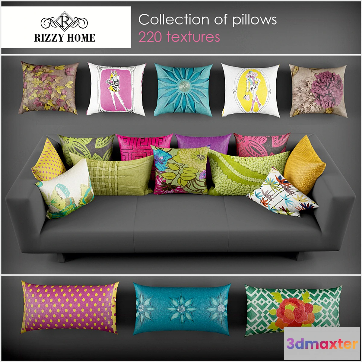 1285186 - Rizzy Home pillows2 3D Max