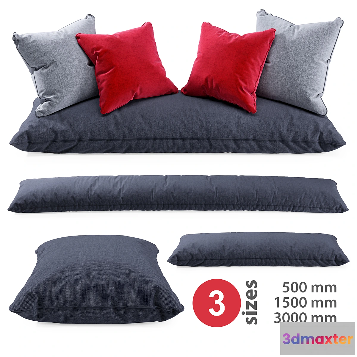 1305386 - Seat Pillows Set 4 - No.2 3D Max