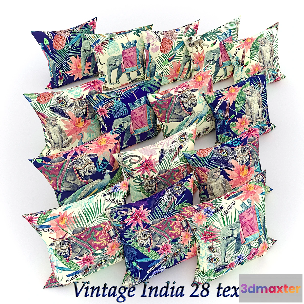 1314712 - pillow set vintage India 3D Max