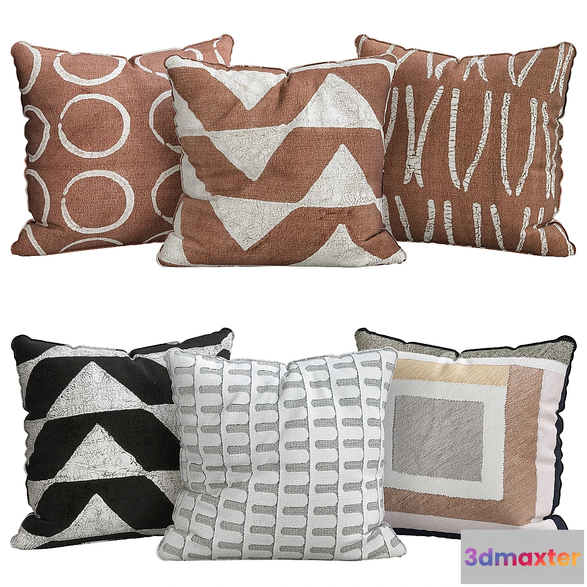 1328526 - Pillows for sofa 6 pieces No. 30 3D Max