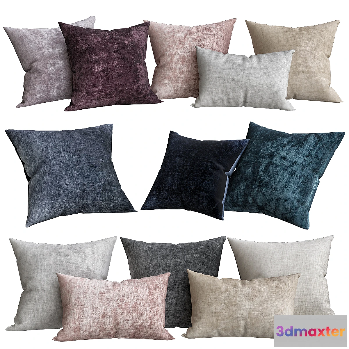 1328706 - Italian Lustrous Velvet Pillow Cover - Lumbar 3D Max