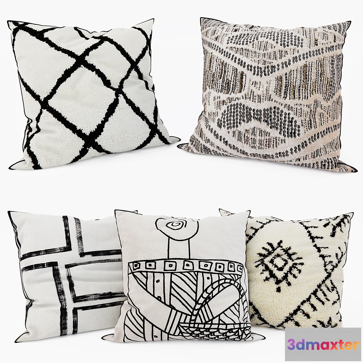1328933 - Zara Home - Decorative Pillows set 41 3D Max