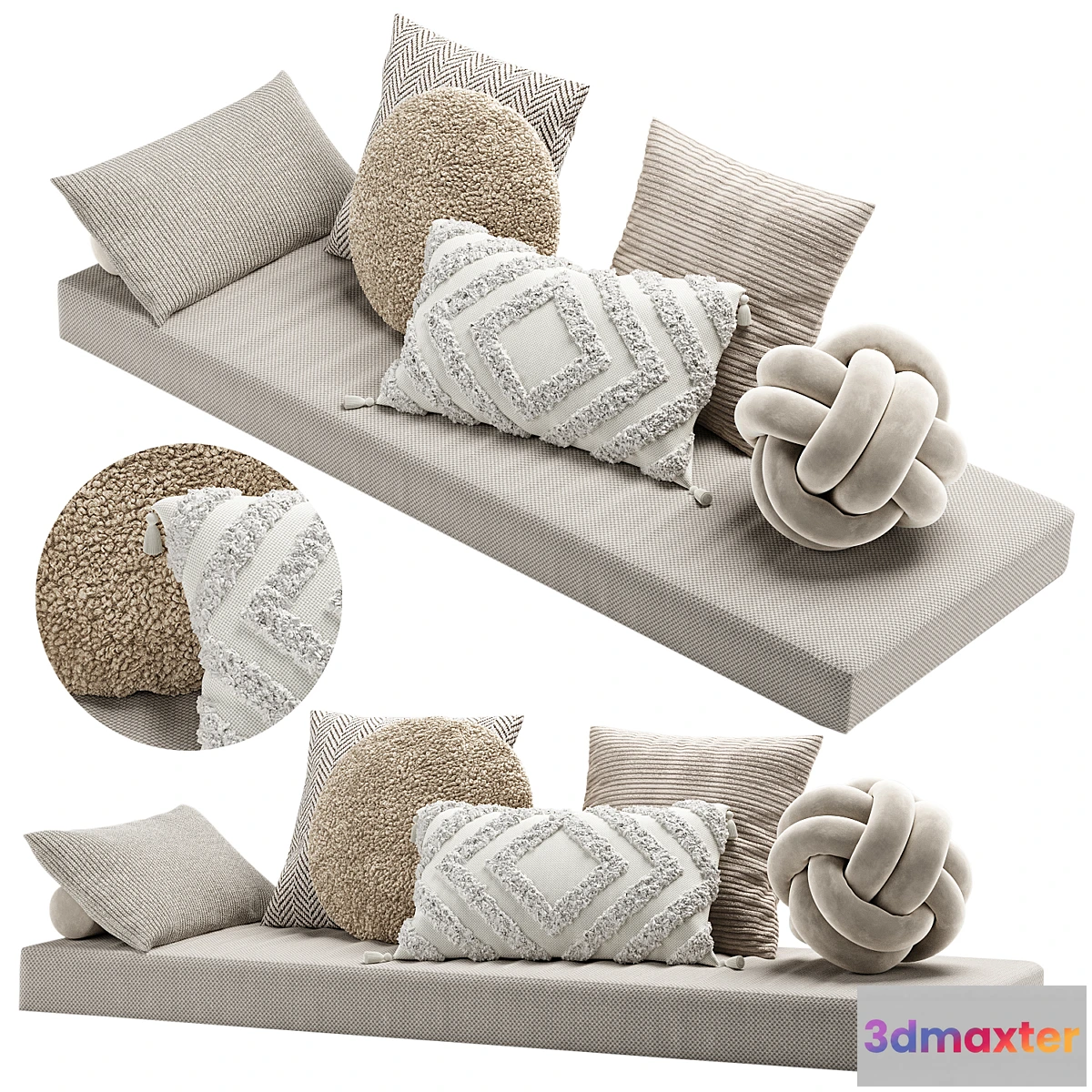 1346786 - Set of decorative pillows - No.2 3D Max
