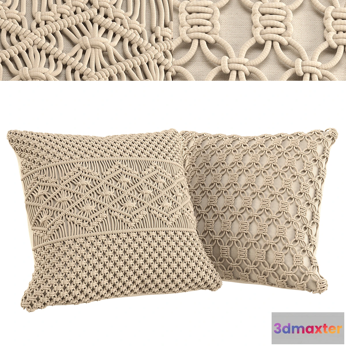 1405676 - Cushion Set 01 - Macrame Boho 3D Max