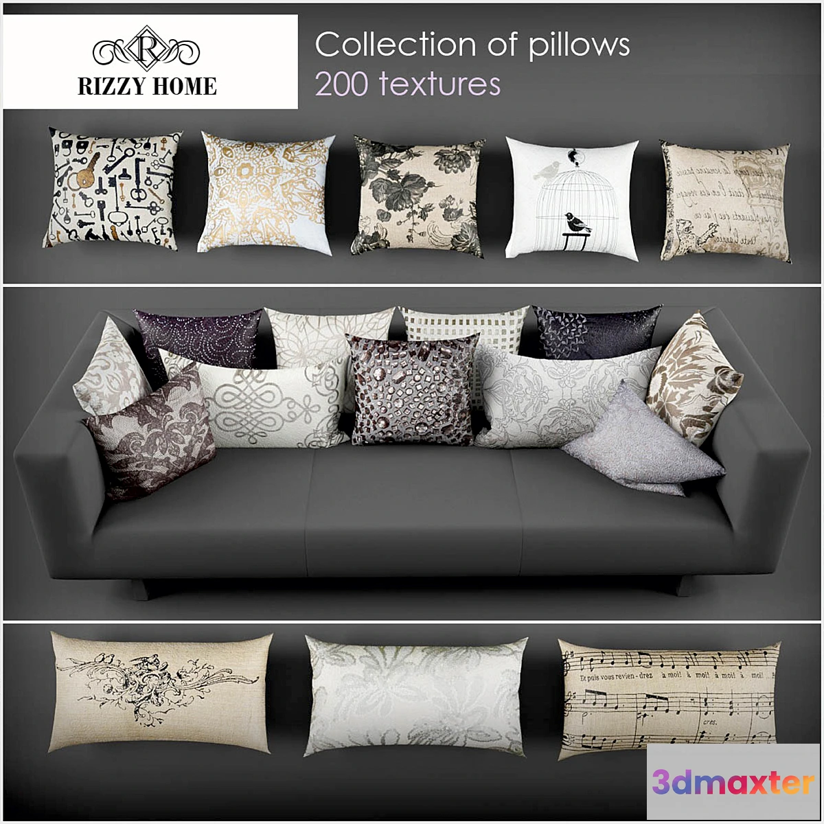 1419072 - Rizzy Home pillows 3D Max