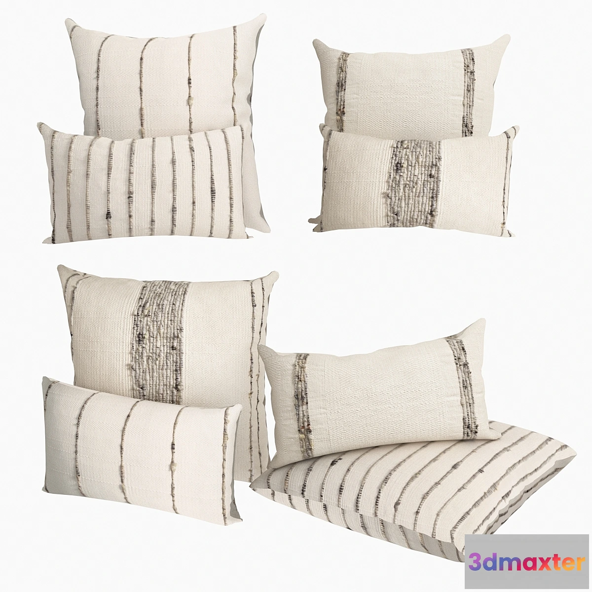 1430696 - Pillows Restoration Hardware Collection Handwoven Marled Stripe 3D Max