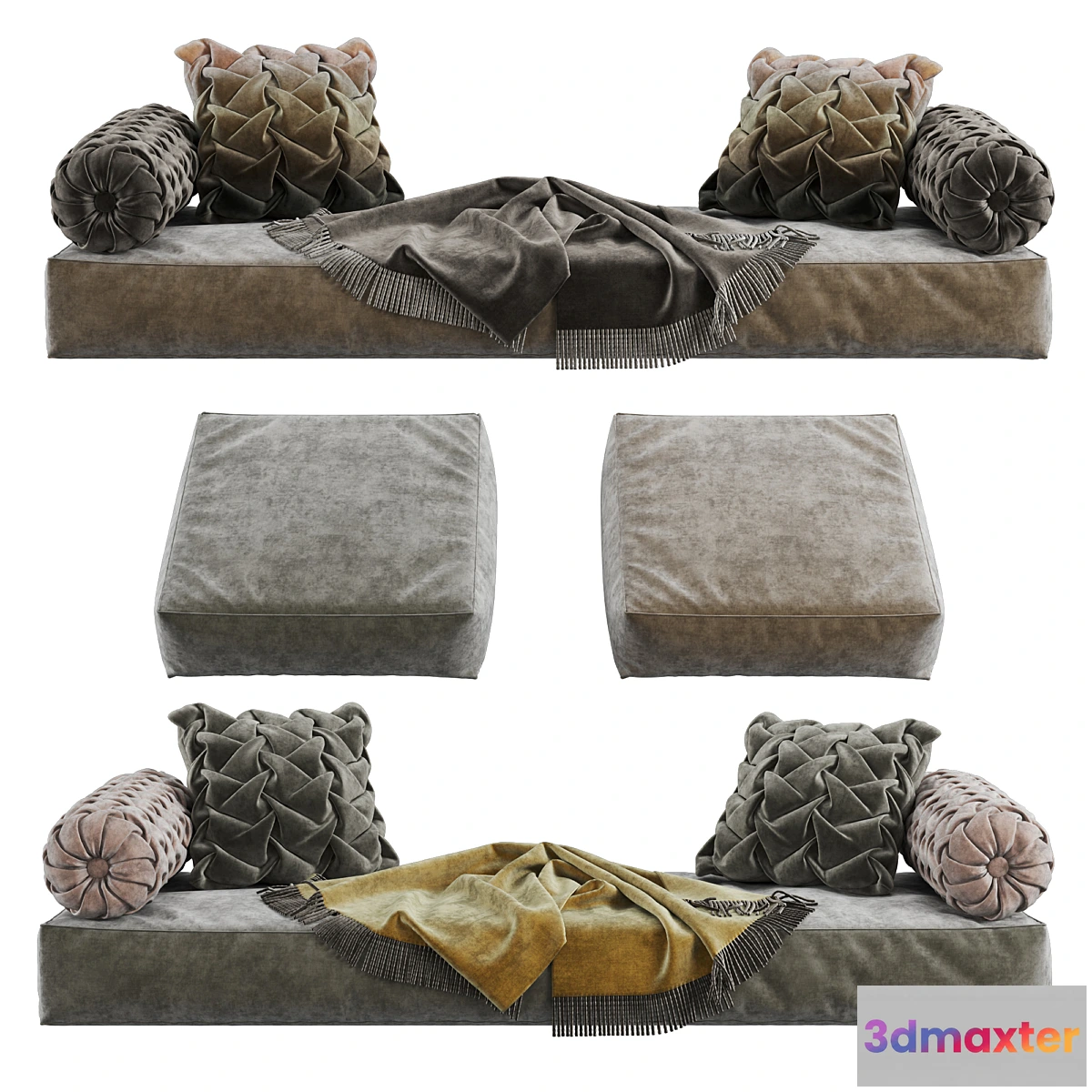 1442182 - Seat pillow set 11 3D Max