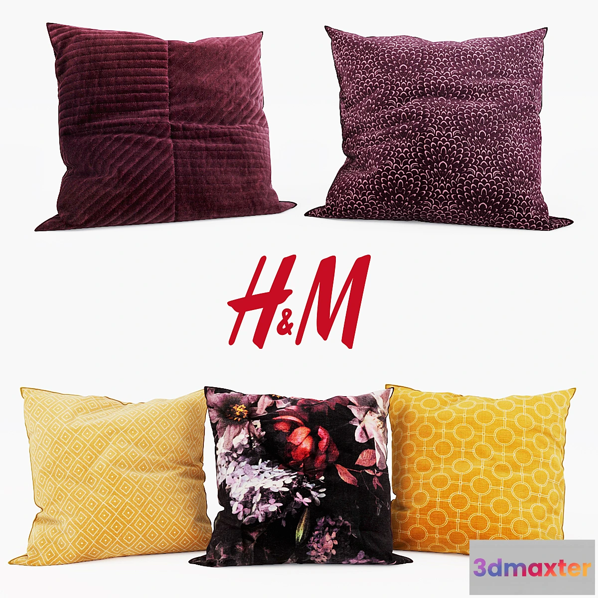 1443916 - H & M Home - Decorative Pillows set 5 3D Max