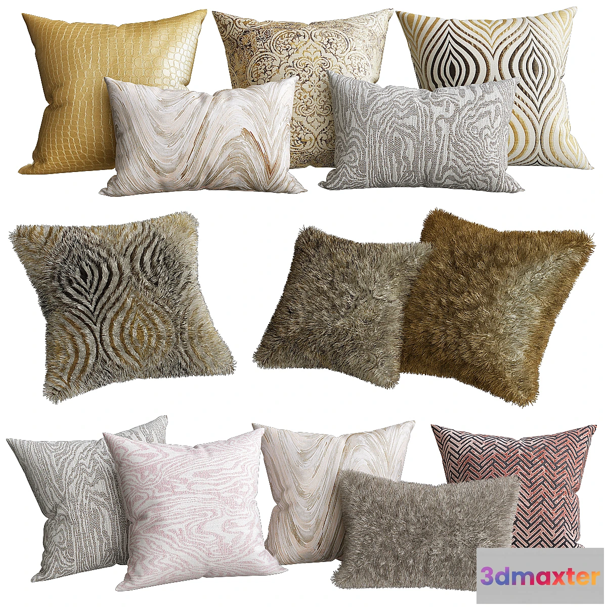 1459586 - Blush Decorative Pillow Collection 3D Max