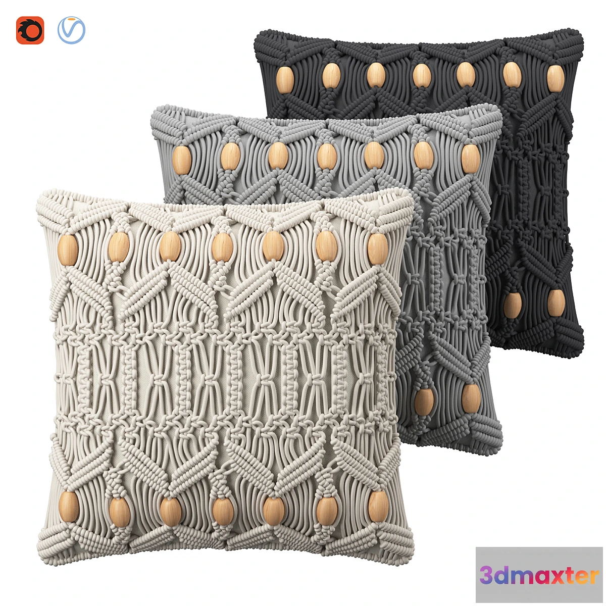 1463364 - Cushions macrame 3D Max